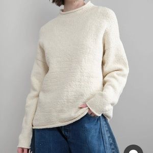 LAUREN MANOOGIAN RAW ROLLNECK PULLOVER IN NATURAL